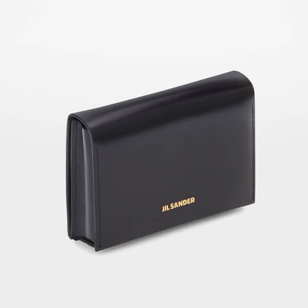 JIL SANDER(ジルサンダー 財布 偽物)★レザー ロゴカードホルダー 黒