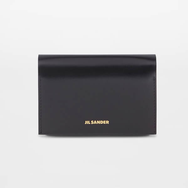 JIL SANDER(ジルサンダー 財布 偽物)★レザー ロゴカードホルダー 黒