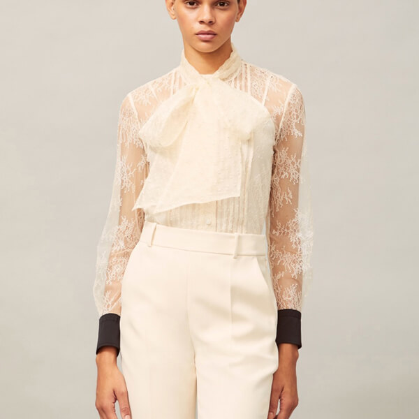 トリーバーチ 偽物 コート Tory Burch CHANTILLY LACE BOW BLOUSE