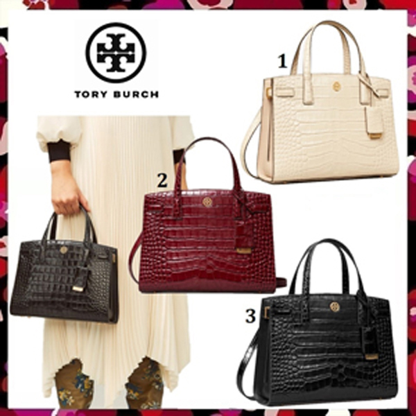 セール Tory Burch トリーバーチ バッグ 偽物 エンボス ウォーカー スモール サッチェル