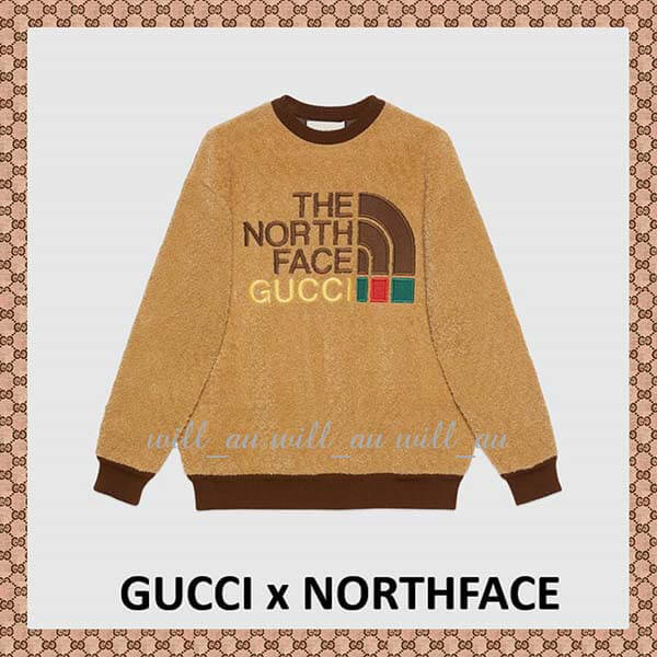 グッチ ノースフェイス コピー コラボのもこもこボアのトップス グッチ x NORTH FACEボアトップス