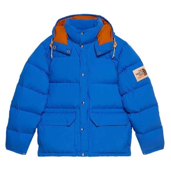 グッチ ノースフェイス コピー 歴史的コラボ入手困難!グッチ×THE NORTH FACE BLUE DOWN JACKET