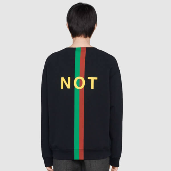 グッチ スウェットシャツ コピー 21AW◇グッチ "FAKE/NOT" プリント