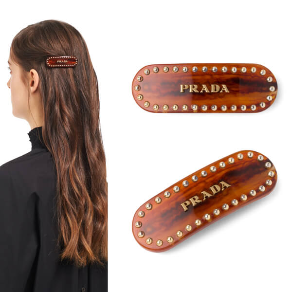 ★PRADA★プラダ 偽物 ヘア アクセサリー★プレックス ヘアクリップ★限定