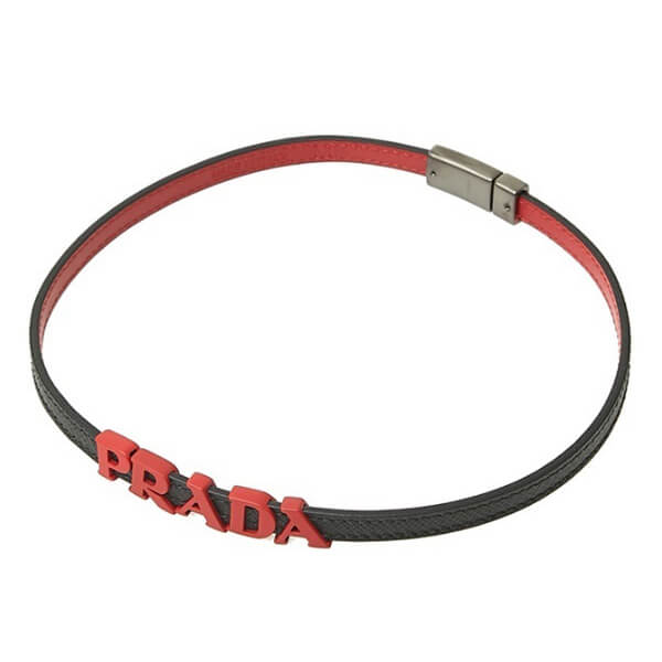 PRADAプラダ ブレスレット コピー 正規品/超特急EMS/送料込み SAFFIANO Double logo bracelet