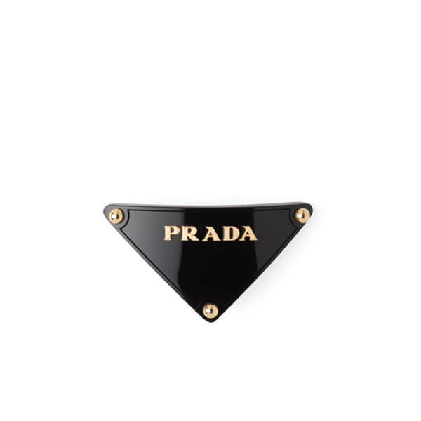 【PRADA】プラダ ヘア アクセサリー コピー 21SS トライアングルメタルロゴヘアクリップ 5色