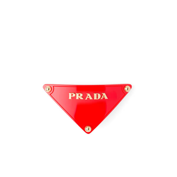 【PRADA】プラダ ヘア アクセサリー コピー 21SS トライアングルメタルロゴヘアクリップ 5色