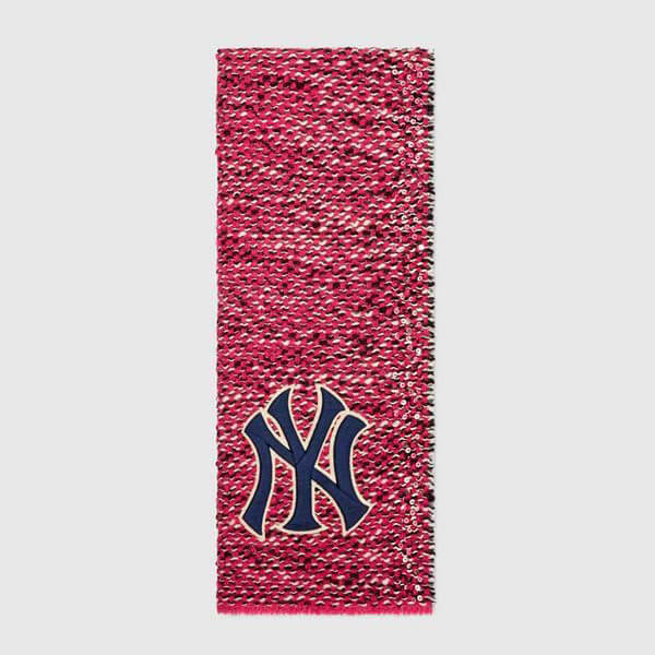 グッチ NY コピー Yankees 新作 グッチ ニューヨークヤンキース☆Scarf with NY Yankees patch マフラー