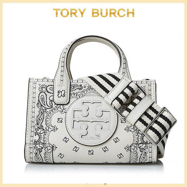 Tory Burch トリーバーチ バッグ コピー☆ELLA PRINTED LEATHER MICRO TOTE [正規品/関税込]