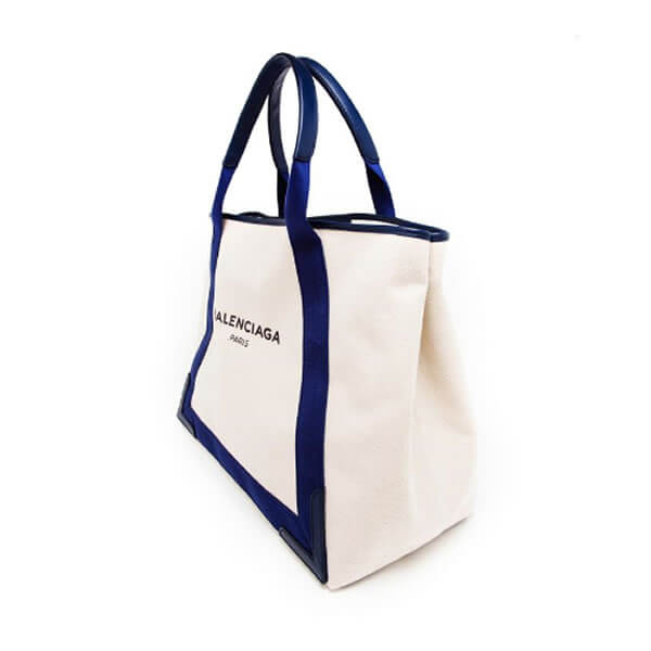 大人気！セレブ愛用♪バレンシアガ☆Large Canvas Logo Tote☆ NAVY CABAS B6787